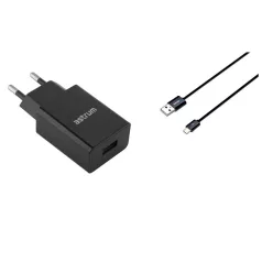   Astrum Pro U20 hálózati töltő 1X USB, 10W, micro USB adatkábellel, fekete