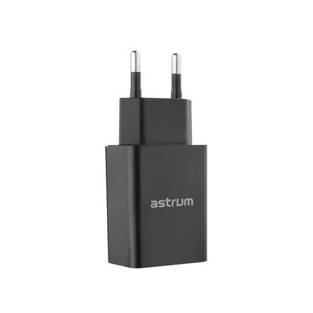 Astrum Pro U20 hálózati töltő 1X USB, 10W, Type-C adatkábellel, fekete
