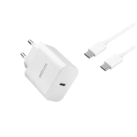   Astrum Pro PD20 hálózati töltő 1X Type-C, 20W, PD, Type-C - Type-C adatkábellel, fehér
