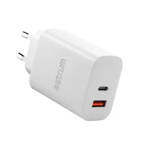   Astrum Pro Dual PD65 hálózati töltő 1X USB + 1X Type-C, 65W, PD, fehér