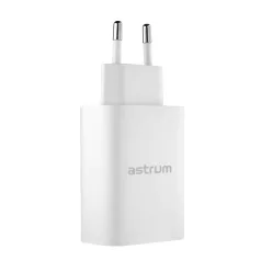   Astrum Pro Dual PD65 hálózati töltő 1X USB + 1X Type-C, 65W, PD, fehér