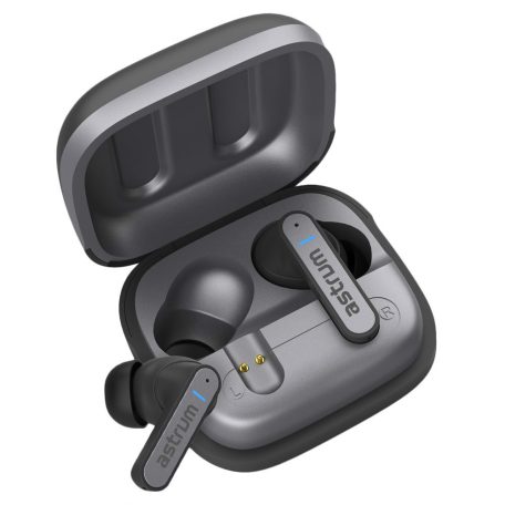 Astrum ET360 BT V5.1 sztereo TWS headset zajszűrős dual mikrofonnal, USB-C töltőtokkal, fekete