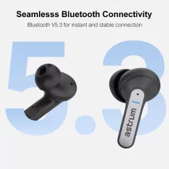   Astrum ET360 BT V5.3 sztereo TWS headset zajszűrős dual mikrofonnal, USB-C töltőtokkal, fekete