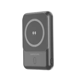   Astrum PB050 5000mAh fekete gyorstöltő power bank vezeték nélküli töltéssel, 2X Type-C (2.1A), li-polymer cellákkal