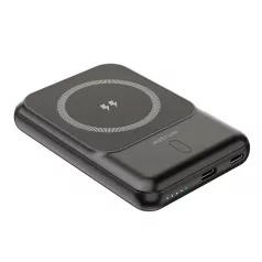   Astrum PB050 5000mAh fekete gyorstöltő power bank vezeték nélküli töltéssel, 2X Type-C (2.1A), li-polymer cellákkal