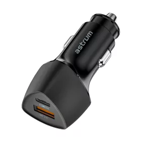   Astrum PRO GO PD40 autós szivar gyorstöltő 1X USB (18W), 1X Type-C (38W) csatlakozóval fekete