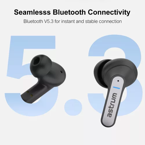Astrum ET360 BT V5.3 sztereo TWS headset zajszűrős dual mikrofonnal, USB-C töltőtokkal, fehér