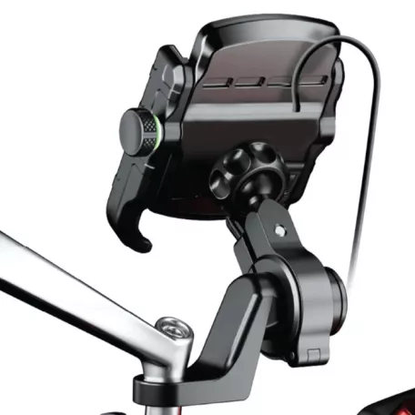 Astrum SH320 univerzális telefontartó biciklire/motorkerékpárra vezeték nélküli töltéssel 60 - 90 mm fekete