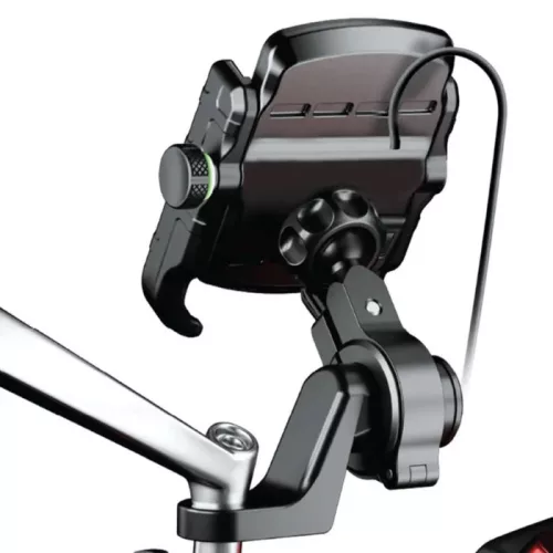 Astrum SH320 univerzális telefontartó biciklire/motorkerékpárra vezeték nélküli töltéssel 60 - 90 mm fekete