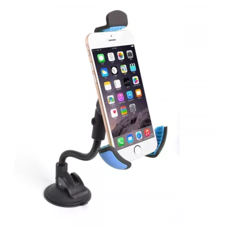Astrum SH520 gumibevonatos autós tartó 3,5" - 6,3" 130MM karral 360 fokban forgatható fekete/kék