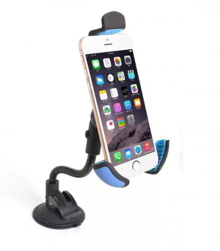 Astrum SH520 gumibevonatos autós tartó 3,5" - 6,3" 130MM karral 360 fokban forgatható fekete/kék