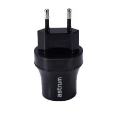   Astrum CH220 fekete hálózati töltő 2.1A 2xUSB micro USB adatkábellel A92522-B 10W