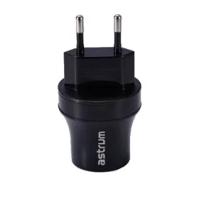   Astrum CH220 fekete hálózati töltő 2.1A 2xUSB micro USB adatkábellel A92522-B 10W