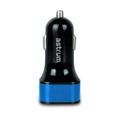   Astrum CC210 v2 blue car charger 2.4A 2xUSB with microUSB data cable
