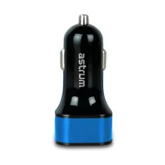   Astrum CC210 v2 kék autós töltő 2.4A 2USB, 2X Smart IC 12W