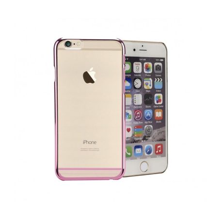 Astrum MC120 keretes átlátszó, alul felül dekorcsíkos Apple iPhone 6/6S tok pink