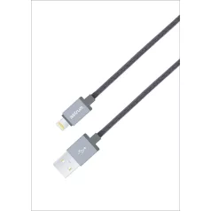   Astrum AC830 Apple iPhone 1M szürke fémhálós strapabíró USB - Lightning (8Pin) adatkábel MFI engedéllyel