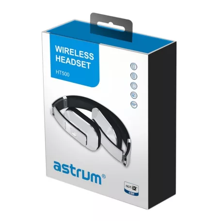 Astrum HT500 sztereó fehér bluetooth 4.0 fejhallgató APTX technologiával, beépített mikrofonnal