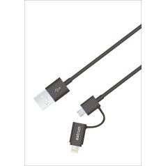   Astrum Apple USB - Lightning (8Pin) iPhone 1,2M adatkábel micro usb átalakítóval MFI engedéllyel CB-U2CAL-12