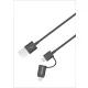 Astrum Apple USB - Lightning (8Pin) iPhone 1,2M adatkábel micro USB átalakítóval MFI engedéllyel CB-U2CAL-12