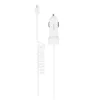 Astrum CC240 micro USB autós szivar töltő 1,5M spirál kábellel + USB csatlakozóval 2,4A fehér 12W
