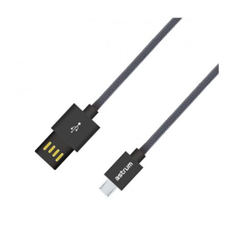 Astrum UD310 1M kétoldalas USB - microUSB strapabíró high speed adatkábel fekete A53031-T