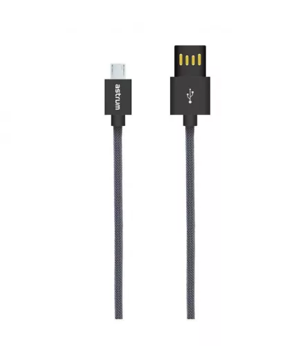 Astrum UD310 1M kétoldalas USB - micro USB strapabíró high speed adatkábel fekete A53031-T