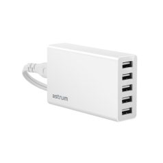   Astrum CH500 5.0A hálózati töltő 5X USB-vel, 5X smart IC-vel A92550-Q max 25W