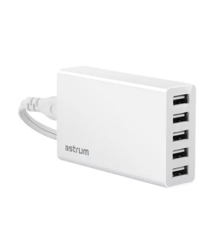 Astrum CH500 5.0A hálózati töltő 5X USB-vel, 5X smart IC-vel A92550-Q max 25W