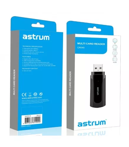 Astrum CR040 USB 2.0 kártyaolvasó MicroSD/SD/MMC/RS-MMC/Mini SD