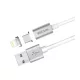 Astrum UM350 1M 2in1 mágneses USB - micro USB &  Lightning (8Pin) adatkábel szürke A35535-Q