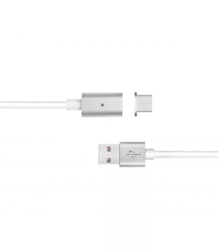 Astrum UM350 1M 2in1 mágneses USB - micro USB &  Lightning (8Pin) adatkábel szürke A35535-Q