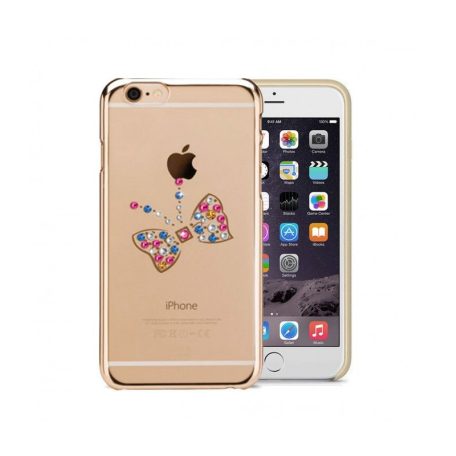Astrum MC250 keretes pillangó mintás, színes Swarovski köves Apple iPhone 6/6S hátlapvédő arany