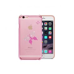   Astrum MC290 keretes pillangó mintás, Swarovski köves Apple iPhone 6/6S hátlapvédő pink