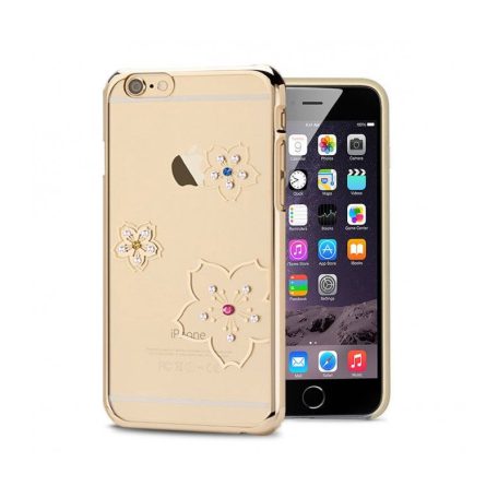Astrum MC280 keretes virág mintás, színes Swarovski köves Apple iPhone 6 Plus / 6S Plus hátlapvédő arany