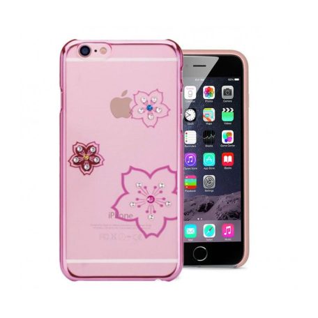 Astrum MC280 keretes virág mintás, színes Swarovski köves Apple iPhone 6 Plus / 6S Plus hátlapvédő pink