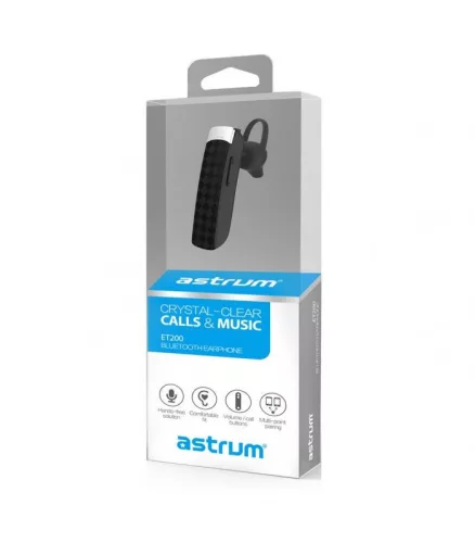 Astrum ET200 fehér BT 4.1 multipoint CSR bluetooth headset töltőkábellel, Android/IOS