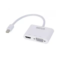   Astrum DA160 Mini Display Port - VGA + HDMI Full HD adapter fehér (aktív)