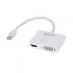 Astrum DA160 Mini Display Port - VGA + HDMI Full HD adapter fehér (aktív)