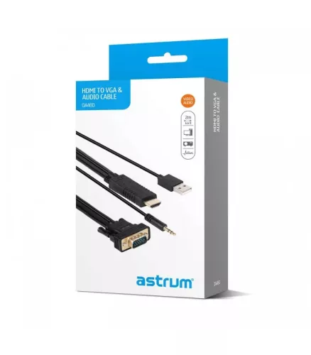 Astrum DA460 HDMI apa - VGA apa / 3,5MM jack audio / micro USB all in one audio - video adapter