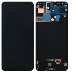   Samsung A505 Galaxy A50 (2019) fekete OLED LCD kijelző érintővel és kerettel