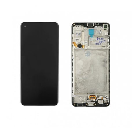 Samsung A217 Galaxy A21s fekete gyári LCD kijelző érintővel és kerettel