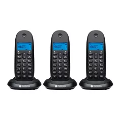   Motorola C1003CB+  3 darabos vezeték nélküli otthoni telefon szett dokkolóval | Fekete