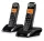 Motorola S1202 Duo DECT vezeték nélküli telefon 2 db kézibeszélővel, dokkolóval | fekete
