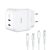 Bliszteres QDOS POWERCUBE TRIO 45W GaN fehér hálózati töltő USB Type-C és Lightning adatkábellel (MFI tanúsítvánnyal) 3A