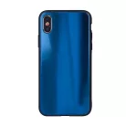 Rainbow szilikon tok üveg hátlappal - Samsung G960 Galaxy S9 kék