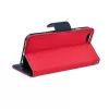 Fancy Huawei Y6 (2018) oldalra nyíló mágneses könyv tok szilikon belsővel piros - kék