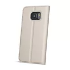 Smart Look Samsung J605 Galaxy J6 Plus oldalra nyíló bőrhatású ablakos könyv tok szilikon belsővel arany