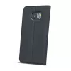 Smart Look Huawei Y6 (2018) oldalra nyíló bőrhatású ablakos könyv tok szilikon belsővel fekete