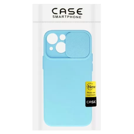Camshield Soft - Apple iPhone 13 (6.1) por- és kameravédős szilikon tok világoskék
